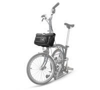 Rhinowalk Sacoche de guidon pour vélo pliable Brompton 2 en 1 - Sac à bandoulière étanche - Fermeture rapide - Système MOLLE - Poche avant 4 l - Noir