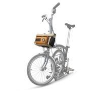Rhinowalk Sacoche de guidon pour vélo pliable Brompton 2 en 1, sac à bandoulière étanche, fermeture rapide, système MOLLE, poche avant 4 l, kaki