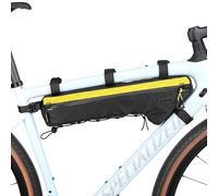 Rhinowalk Sacoche de vélo triangulaire 2,4L - Sacoche de cadre étanche avec fermeture éclair YKK, porte-pompe et passage de câble - Design fin - Jaune