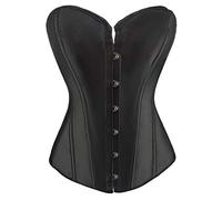 RHISLEO Bustier basque burlesque classique à lacets pour femme avec motif floral, Noir , 40