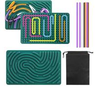 RhiVrillion Tableau d'activités sensorielles en silicone pour adultes, avec sac de voyage et 20 fils de connexion robustes, tapis sensoriel portable idéal pour la maison, le bureau et les voyages.