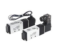 RHIYMWHKN Électrovanne à Air 1/8 4V110-06, vanne pneumatique 5/2 Voies, 5 Ports, 2 Positions, vannes magnétiques électriques à gaz, DC12V 24V 110V 220V(4V110-06-I and 6mm,AC220V)