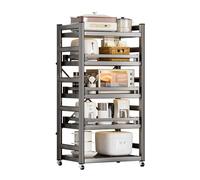 RHJOPL Chariot De Rangement Fin, Chariot De Rangement Roulant Ultra-Fin, Étagère À Épices en Acier Carbone À Côté du Réfrigérateur, Étagère De Rangement for Aliments(50x155x41cm)
