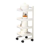 RHJOPL Chariot De Rangement Fin,Roulant Fin,Roulant De Cuisine,Support en Acier Au Carbone À Côté du Réfrigérateur,for Petits Espaces,entrée,Salon(White,33x28x95cm)