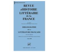 RHLF 2009, Bibliographie 2008 Edition 2009 - Collectif - Puf - broché - Revue
