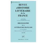 RHLF 2012, Bibliographie 2011 Francaise (xvie-xxie siecles) - Collectif - Puf - broché - Revue