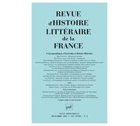 RHLF 2012, n° 4 Correspondances d'écrivains et histoire littéraire - Collectif - Puf - broché - Revue