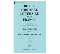 RHLF 2013, Bibliographie 2012 Tome 10-2013 - Collectif - Puf - broché - Revue