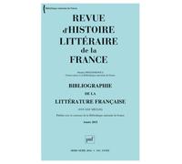 RHLF 2016, Bibliographie 2015 Bibliographie de la litterature francaise annee 2015 - Collectif - Puf - broché - Revue
