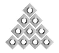 Rhnemuog Lot de 10 inserts en carbure de bois pour tour à bois - 11 x 11 x 2 mm - 30 °