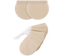 Rhnemuog Lot de 300 sachets à thé vides jetables avec cordon de serrage - En matériau naturel - Pour feuilles en vrac, herbes, thés - Forme ronde