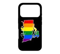 Rhode Island Carte USA État Arc-en-Ciel Drappeu Fierté Coque pour iPhone 17 Pro