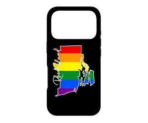 Rhode Island Carte USA État Arc-en-Ciel Drappeu Fierté Coque pour iPhone 17 Pro
