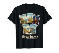 Rhode Island Coastal Vintage Newport Ocean State T-Shirt Graphique avec Valeur