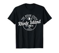 Rhode Island Est 1790 Carte Vintage de l'État de l'océan T-Shirt