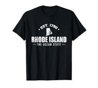 Rhode Island Est. 1790 The Ocean State, États-Unis T-Shirt Graphique avec Valeur