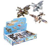 Rhode Island Novelty Avions de camouflage moulés sous pression de 16,5 cm, 6 pièces par commande, styles de couleurs assorties