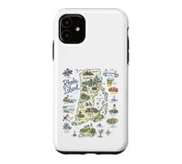 Rhode Island RI Carte, icônes, États-Unis Coque pour iPhone 11