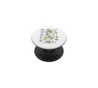 Rhode Island RI Carte, icônes, États-Unis PopSockets PopGrip Adhésif