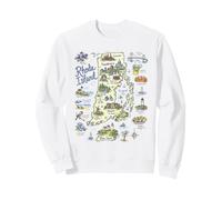 Rhode Island RI Carte, icônes, États-Unis Sweatshirt