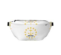 Rhode Island State Flag Sac banane polyvalent léger respirant et réglable pour voyage, cyclisme et utilisation quotidienne