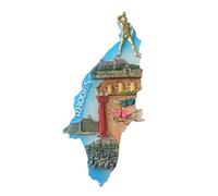 Rhodes Aimant de réfrigérateur 3D Carte de Grèce Cadeau Souvenir en Résine Fait à la Main Rhodes Aimant de réfrigérateur Collection de décoration pour la maison et la cuisine