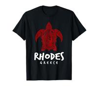 Rhodes Grèce Motif Tortue de mer Tribal T-Shirt