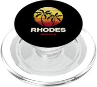 Rhodes Grèce Rétro Coucher de Soleil Palmiers PopSockets PopGrip pour MagSafe