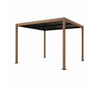 Concept Usine - Pergola bioclimatique Rhodes - Structure lames orientables en aluminium Vert 3x3m