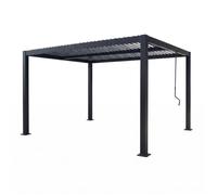 Concept Usine – Pergola bioclimatique Rhodes – lames orientables aluminium – 4 x 3 m – Noir