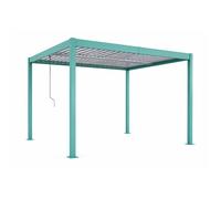 Pergola Bioclimatique Structure Et Lames Orientables En Aluminium Vert 4x3m Rhodes Vert