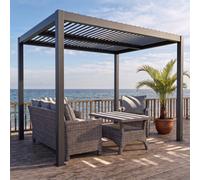 Concept Usine - Pergola Rhodes Aluminium Noir 300 cm - Qualité Premium, design épuré et fonctionnel