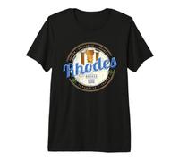 Rhodes Souvenir Vintage piliers l'île de mer Égée Grèce T-Shirt Haut de Gamme