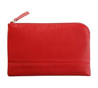 RHODIA 116544C - Pochette Zippée en Simili Cuir - Coquelicot - Taille S (11 x 17 cm) - Coutures Véritables - Intérieur Tissu Orange - Rangement Documents, Petites Fournitures