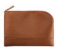 RHODIA 116618C - Pochette Zippée en Simili Cuir - Cuivre - Taille M (16 x 22 cm) - Coutures Véritables - Intérieur Tissu Orange - Rangement Documents, Petites Fournitures