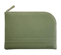 Rhodiarama pochette zippée en simili cuir - taille M (16x22 cm) - Sauge
