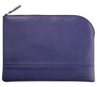 Rhodiarama pochette zippée en simili cuir - taille M (16x22 cm) - Bleu nuit