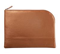 RHODIA 116718C - Pochette Zippée en Simili Cuir - Cuivre - Taille L (21 x 28 cm) - Coutures Véritables - Intérieur Tissu Orange - Rangement Documents, Petites Fournitures