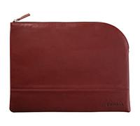 RHODIA 116727C - Pochette Zippée en Simili Cuir - Lie de Vin - Taille L (21 x 28 cm) - Coutures Véritables - Intérieur Tissu Orange - Rangement Documents, Petites Fournitures