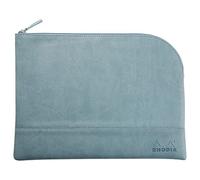 Rhodiarama pochette zippée en simili cuir - taille L (21x28 cm) - Eau