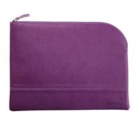 RHODIA 116740C - Pochette Zippée en Simili Cuir - Violet - Taille L (21 x 28 cm) - Coutures Véritables - Intérieur Tissu Orange - Rangement Documents, Petites Fournitures