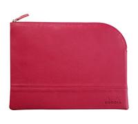 RHODIA 116743C - Pochette Zippée en Simili Cuir - Framboise - Taille L (21 x 28 cm) - Coutures Véritables - Intérieur Tissu Orange - Rangement Documents, Petites Fournitures