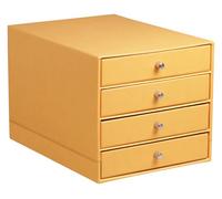 RHODIA 118860C - Trieur 4 Tiroirs Orange - 24,8 x 32,7 x 22,8 cm - Piqûres Sellier Orange - Extérieur Simili Cuir - Collection Home Office rama - Organisation de Bureau & Rangement Design