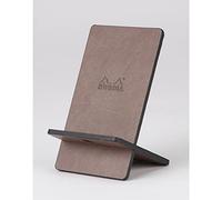 RHODIA 194410C - Support pour Téléphone Mobile Chocolat - 8 x 8,5 x 13 cm - Extérieur Simili Cuir - Collection Home Office rama - Organisation de Bureau & Rangement Design