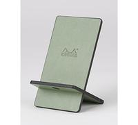 RHODIA 194418C - Support pour Téléphone Mobile Sauge - 8 x 8,5 x 13 cm - Extérieur Simili Cuir - Collection Home Office rama - Organisation de Bureau & Rangement Design