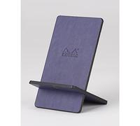 RHODIA 194423C - Support pour Téléphone Mobile Bleu nuit - 8 x 8,5 x 13 cm - Extérieur Simili Cuir - Collection Home Office rama - Organisation de Bureau & Rangement Design