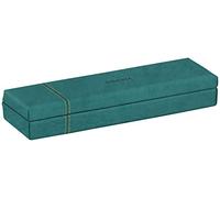 Rhodia Plumier Paon 194517C – 21 x 5,5 x 3 cm – Extérieur simili cuir – Piqûres sellier orange