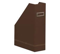 RHODIA 194540C - Porte-Revues Bronze -10 x 25 x 31 cm - Piqûres Sellier Orange - Extérieur Simili Cuir-Collection Home Office rama - Organisation de Bureau & Rangement Design