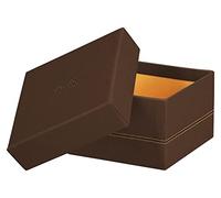 RHODIA 194555C - Set de 5 Boîtes Gigognes Bronze - Piqûres Sellier Orange - Extérieur Simili Cuir - Collection Home Office rama - Organisation de Bureau & Rangement Design