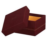 Rhodia Set de 5 boîtes gigognes 194560C – Lie de vin, simili cuir, piqûres sellier orange